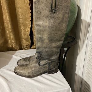 Frye Distressed Gray Leather Boots